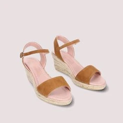 Pretty Ballerinas Deborah - Luxus Espadrille Hochzeitsschuh Und Sommerkleid - Braun