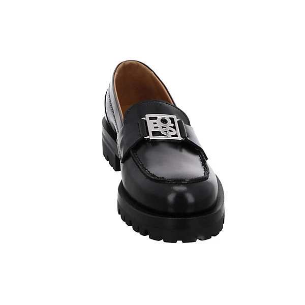 Boss Damen Slipper Schuhe Helen Slipper Freizeit Elegant Slip-Ons Glattleder Uni Klassische Slipper - Schwarz 5 Boss Damen Slipper Schuhe Helen Slipper Freizeit Elegant Slip-Ons Glattleder Uni Klassische Slipper - Schwarz – Bild 3