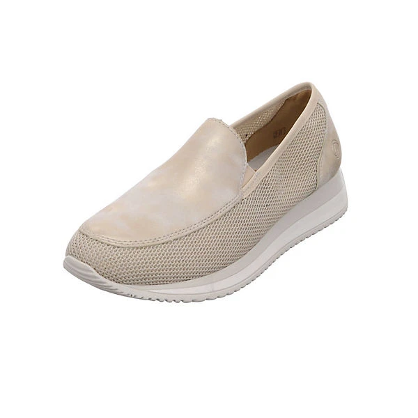 Remonte Damen Slipper Schuhe Slipper Freizeit Elegant Slip-Ons Leder-/Textilkombination Uni Klassische Slipper - Beige 3 Remonte Damen Slipper Schuhe Slipper Freizeit Elegant Slip-Ons Leder-/Textilkombination Uni Klassische Slipper - Beige